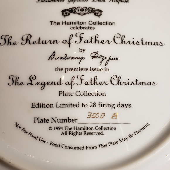 Father Christmas Decorator Plate. - Picture 4 of 8